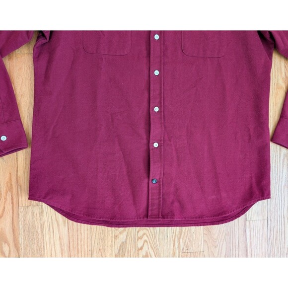 Taylor Stitch Yosemite Shirt Burgundy Red 46 Organic Cotton Chamois Flannel - Picture 2 of 10